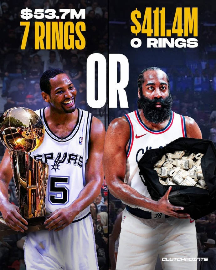 霍里:我愿用4个戒指换哈登赚的钱 但我更喜欢冠军